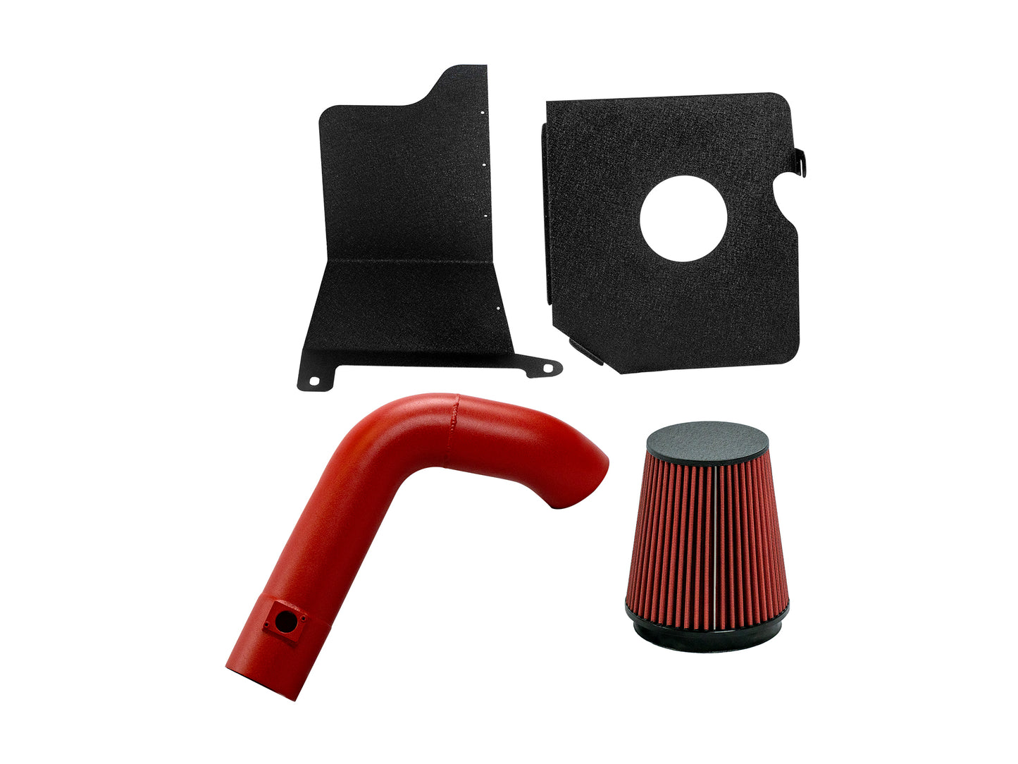 2004-2005 GMC Sierra 2500 3500 HD Duramax LLY 6.6L V8 Turbo Diesel Cold Air Intake Wrinkle Red