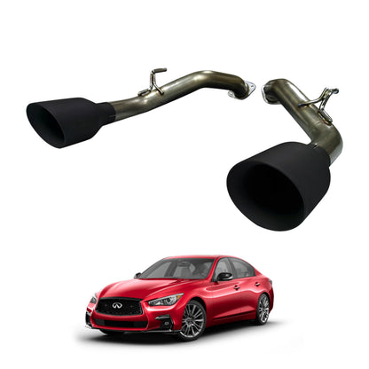 2014-2024 Infiniti Q50 Q50S V2 Axleback Exhaust Black Tip